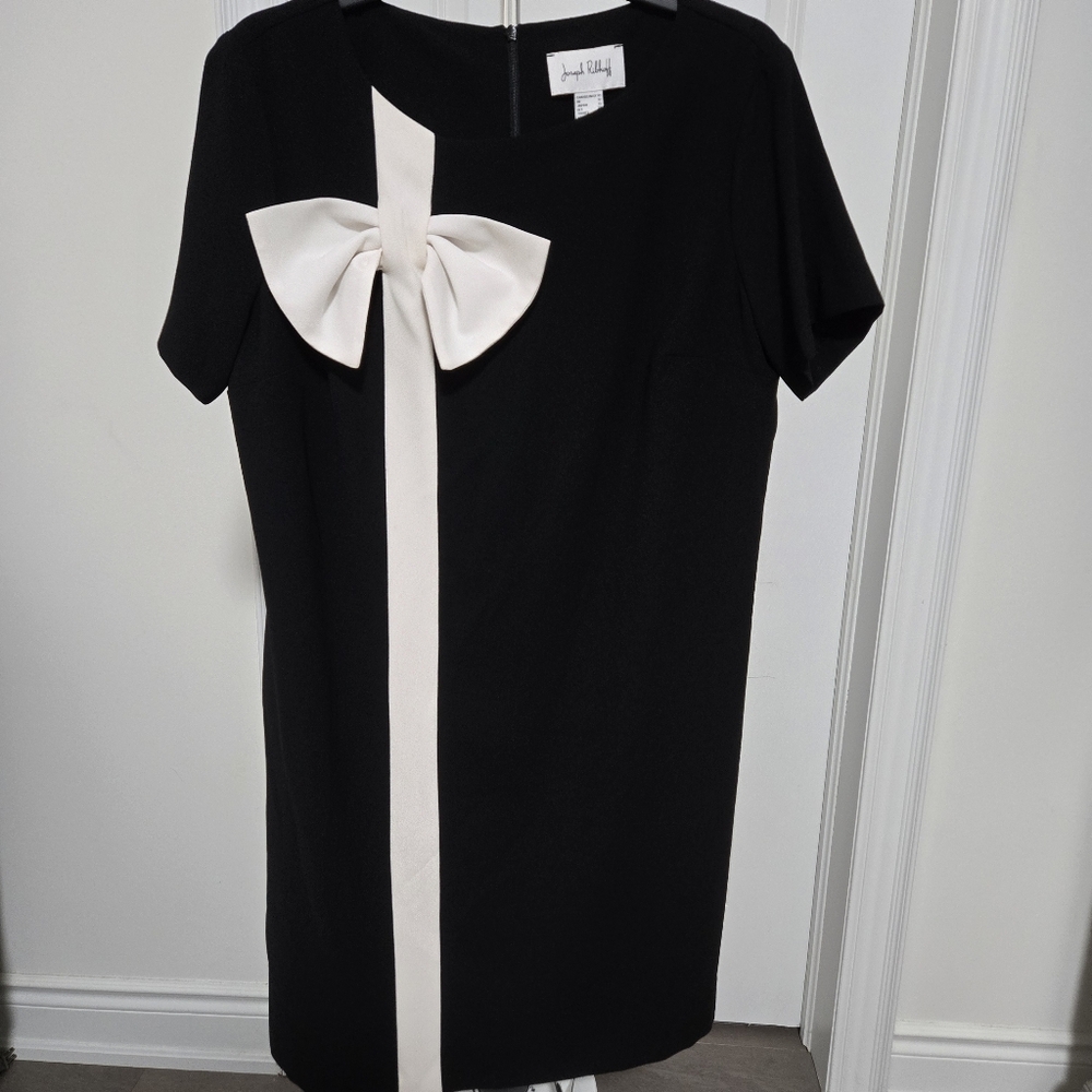Joseph Ribkoff Black Dress with Bow - Picture 3 of 6